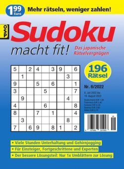 Sudoku macht fit – Nr 6 2022