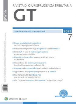 GT Rivista di Giurisprudenza Tributaria – Luglio 2022