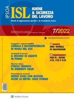 Igiene & Sicurezza del Lavoro – Luglio 2022