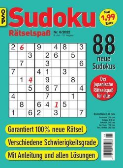 Sudoku Ratselspass – Nr 6 2022