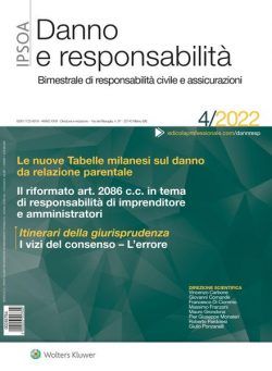 Danno e Responsabilita – N 4 2022