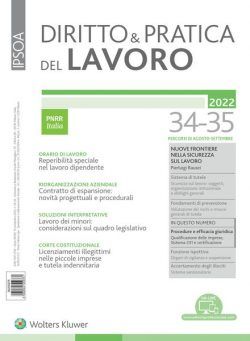 Diritto e Pratica del Lavoro – 10 Settembre 2022