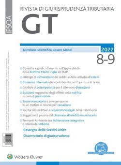 GT Rivista di Giurisprudenza Tributaria – Agosto-Settembre 2022