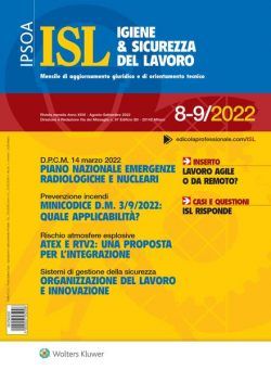 Igiene & Sicurezza del Lavoro – Agosto-Settembre 2022