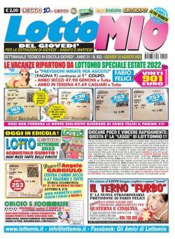 Lottomio del Giovedi – 25 Agosto 2022