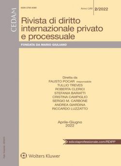 Rivista di Diritto Internazionale Privato e Processuale – Aprile-Giugno 2022