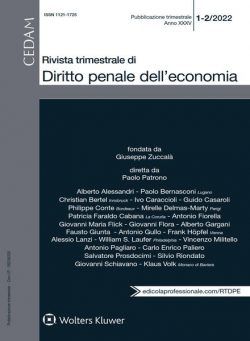 Rivista Trimestrale di Diritto Penale dell’Economia – N1-2 2022