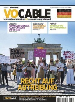 Vocable Allemand – 15 septembre 2022