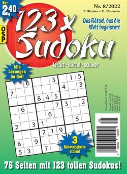 123 x Sudoku – Nr 8 2022