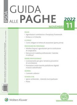 Guida alle paghe – Novembre 2022