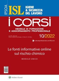 Igiene & Sicurezza del Lavoro Corsi – Ottobre 2022