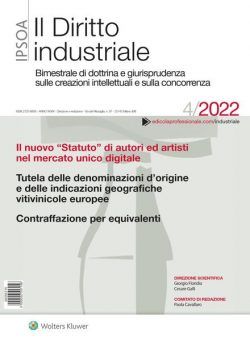 Il Diritto Industriale – N 4 2022