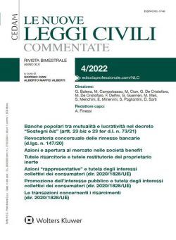 Le Nuove Leggi Civili Commentate – N 4 2022