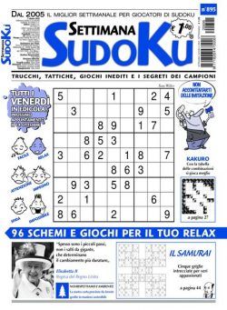 Settimana Sudoku – 05 ottobre 2022