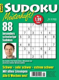 Sudoku Meisterhaft – Nr 8 2022