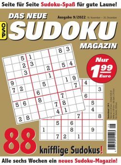 Das Neue Sudoku – Nr 9 2022