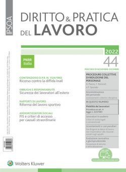 Diritto e Pratica del Lavoro – 12 Novembre 2022