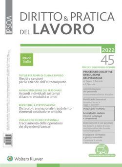 Diritto e Pratica del Lavoro – 19 Novembre 2022