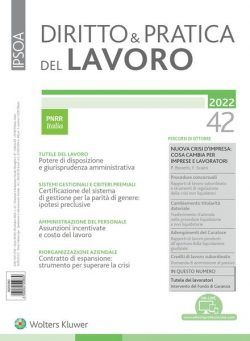 Diritto e Pratica del Lavoro – 29 Ottobre 2022