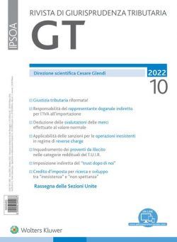 GT Rivista di Giurisprudenza Tributaria – Ottobre 2022