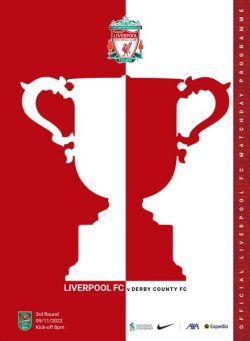 Liverpool FC Programmes – Liverpool FC vs Derby County CC – 9 November 2022