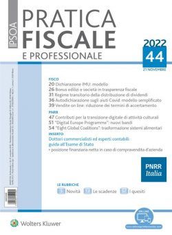 Pratica Fiscale e Professionale – 21 Novembre 2022