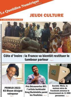 Quotidien Numerique d’Afrique – 10 novembre 2022