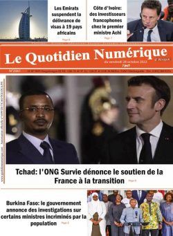 Quotidien Numerique d’Afrique – 28 octobre 2022