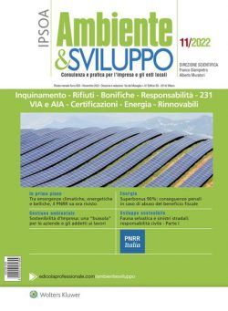 Ambiente & sviluppo – Novembre 2022