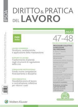 Diritto e Pratica del Lavoro – 3 Dicembre 2022