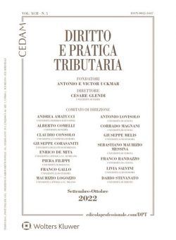 Diritto e Pratica Tributaria – Settembre-Ottobre 2022