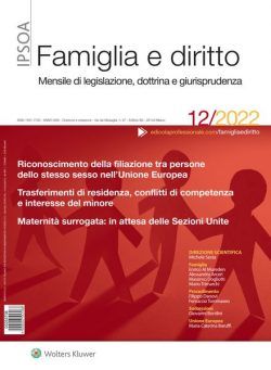 Famiglia e Diritto – Dicembre 2022