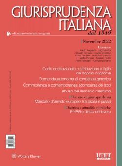 Giurisprudenza Italiana – Novembre 2022