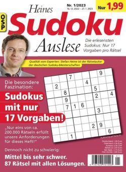 Heines Sudoku Auslese – Nr 1 2023