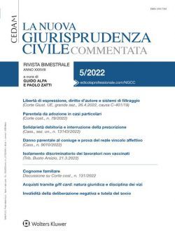 La Nuova Giurisprudenza Civile Commentata – N 5 2022