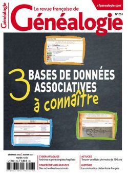 La Revue francaise de Genealogie – Decembre 2022 – Janvier 2023