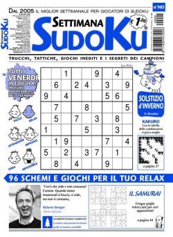 Settimana Sudoku – 14 dicembre 2022