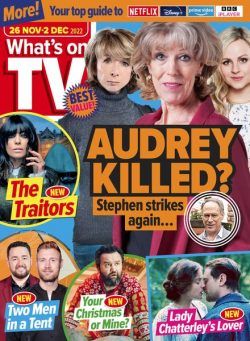 What’s on TV – 26 November 2022