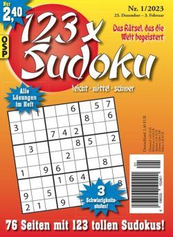 123 x Sudoku – Nr 1 2023