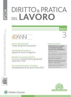 Diritto e Pratica del Lavoro – 21 Gennaio 2023