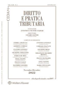 Diritto e Pratica Tributaria – Novembre-Dicembre 2022