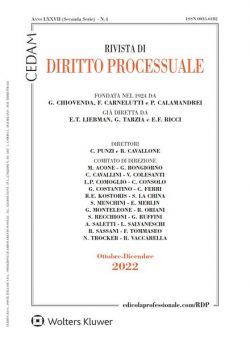 Rivista di Diritto Processuale – Dicembre 2022