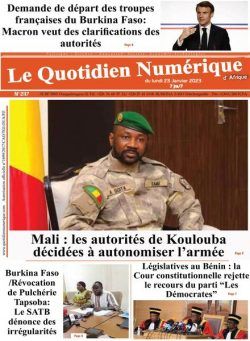 Quotidien Numerique d’Afrique – 23 janvier 2023