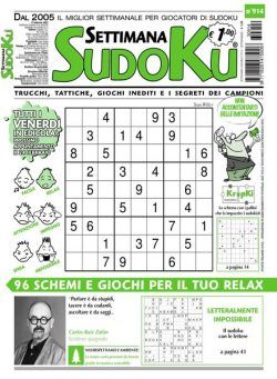 Settimana Sudoku – 15 febbraio 2023