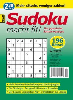 Sudoku macht fit – Nr 2 2023