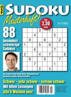 Sudoku Meisterhaft – Nr 2 2023