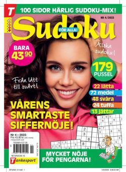 Sudoku fOr alla – 23 mars 2023