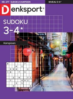 Denksport Sudoku 3-4 kampioen – 20 april 2023