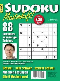 Sudoku Meisterhaft – Nr 3 2023