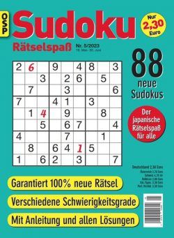 Sudoku Ratselspass – Nr 5 2023